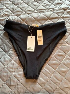 NWT Agua Bendita black textured high cut bikini bottoms size large